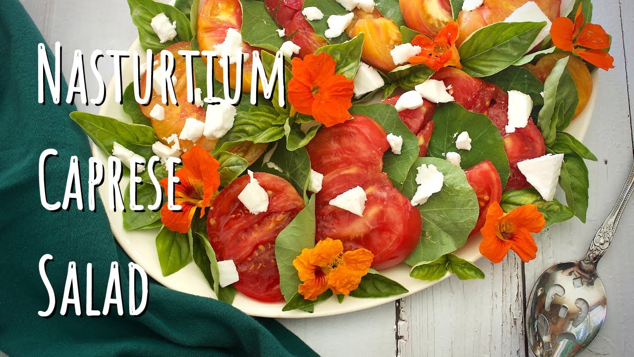 How To Make A Nasturtium Caprese Salad (vegan) | How To Eat Nasturtiums!