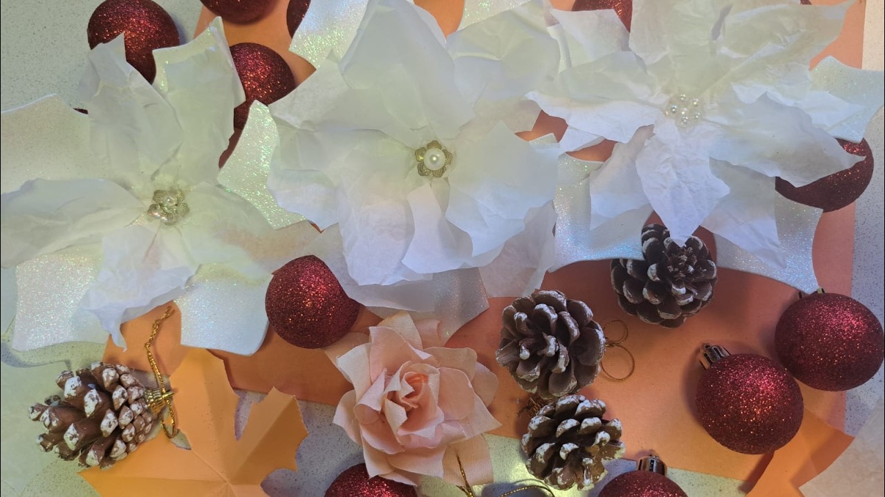 COMO REALIZAR MOLDES DE FLORES NAVIDEÑAS DE 5 PÉTALOS ,FLORES NAVIDEÑAS FÁCILES DIY NOCHEBUENA