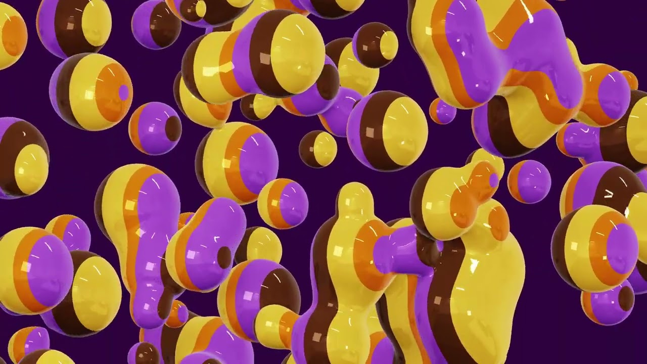 Vibrant Striped Metaball Animation 4K 60FPS | Pop Art Live Wallpaper & Gaming Background | 1 Hour