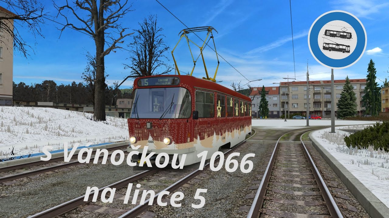 🚋 Simt Simulator MHD | Vánoční tramvaj DPS 1066 na lince 5