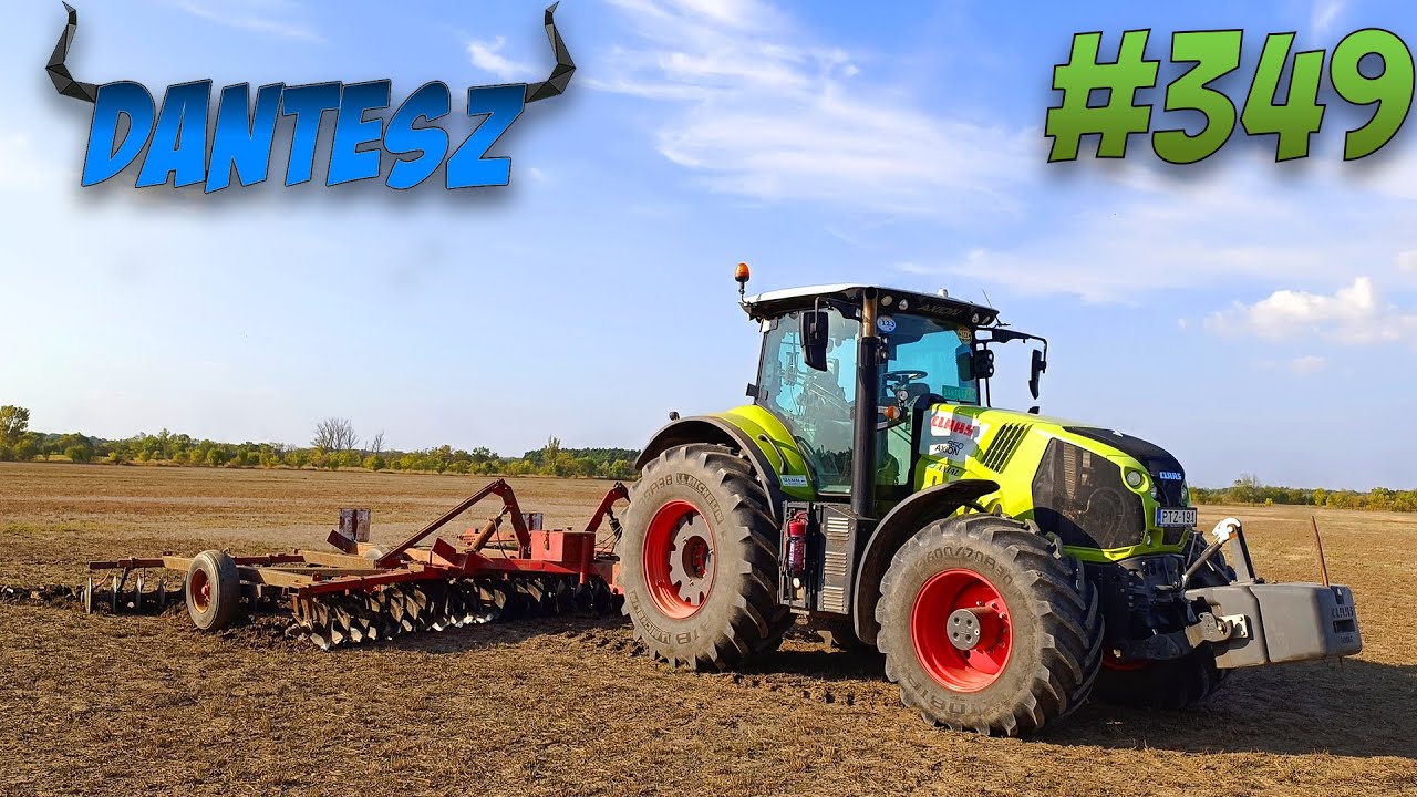 Mezőgazdasági live #349 tárcsázás Claas Axion 850 IH X 7.6 2023.09.28