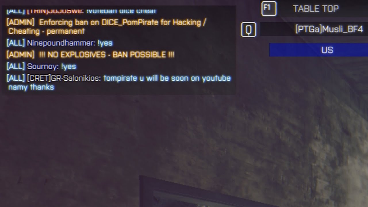 BF4 Hacker Caught in Spectator and admin ban him on realtime