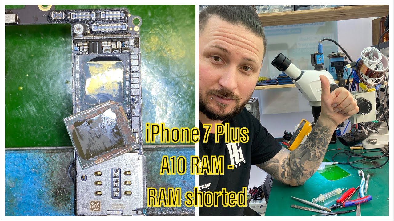MASTERWORK - iPHONE 7 PLUS RAM SHORTED - A10 RAM REPLACEMENT - HOW TO REPLACE RAM FAST & EASY