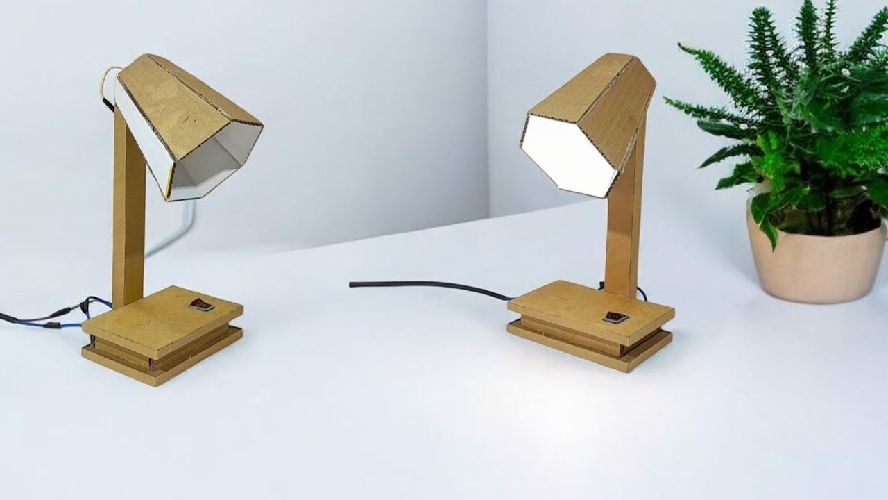 How to Make a Cardboard Table Lamp at Home | Easy DIY Table Lamp for Study or Decoration Paccy Craft