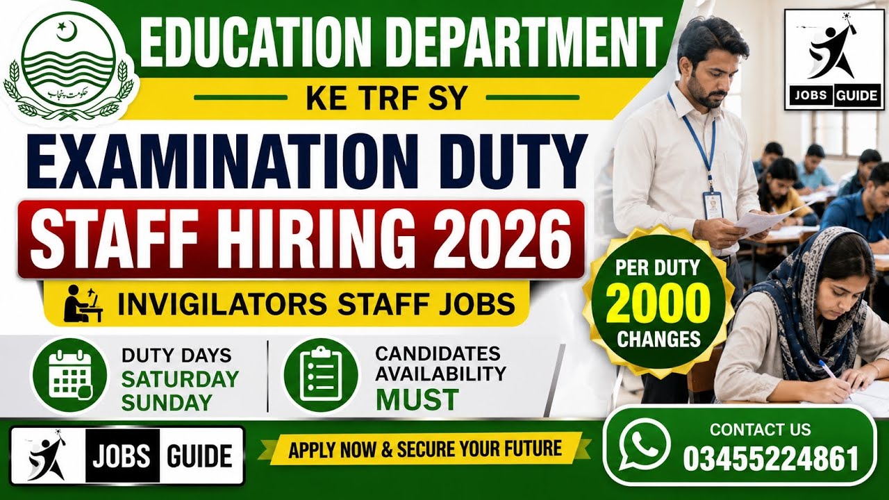 Invigilators Jobs Update 2026 | OTS Department Announced Latest Vocancies | No Application Fees 
