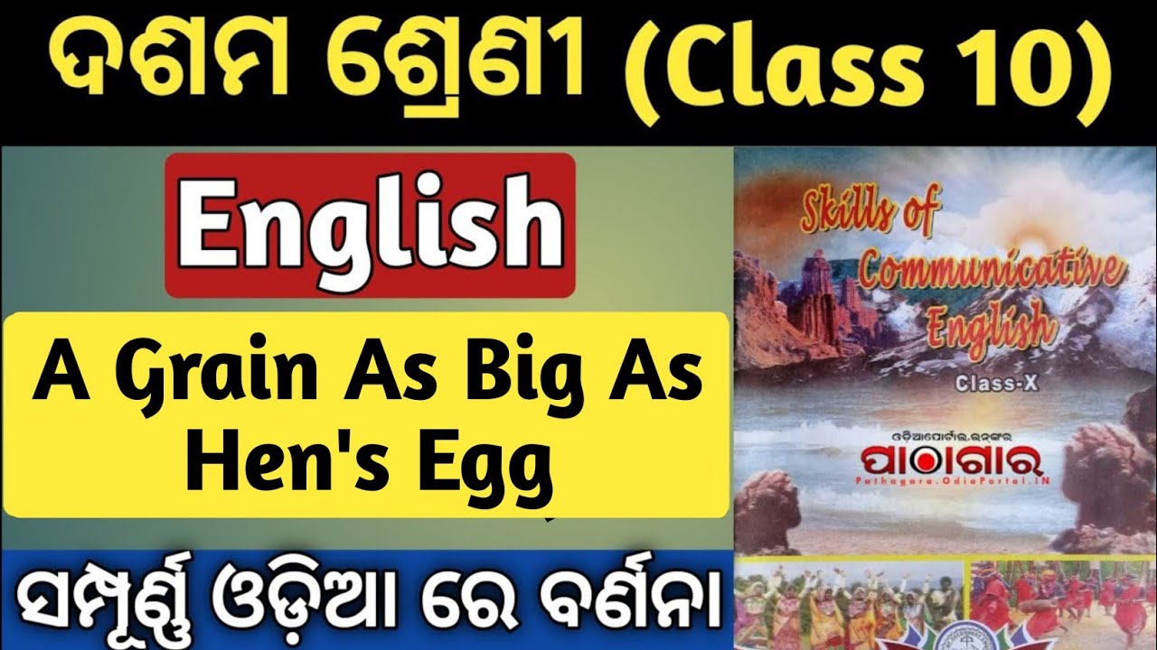 a grain as big as a hen's egg story in english | a grain as big as a hen's egg question answer