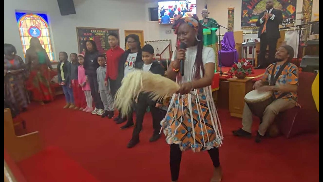 TolumiDE African Music Dance  Drum at First Baptist Church West Peterborough  Black History Month