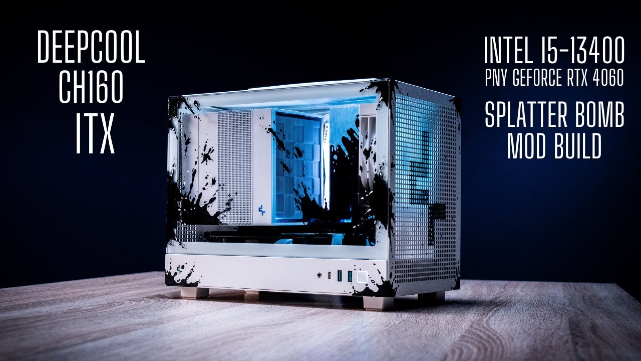 Deepcool CH160 | ITX Splatter Bomb Mod PC Build | Intel i5 | PNY Nvidia Geforce RTX 4060