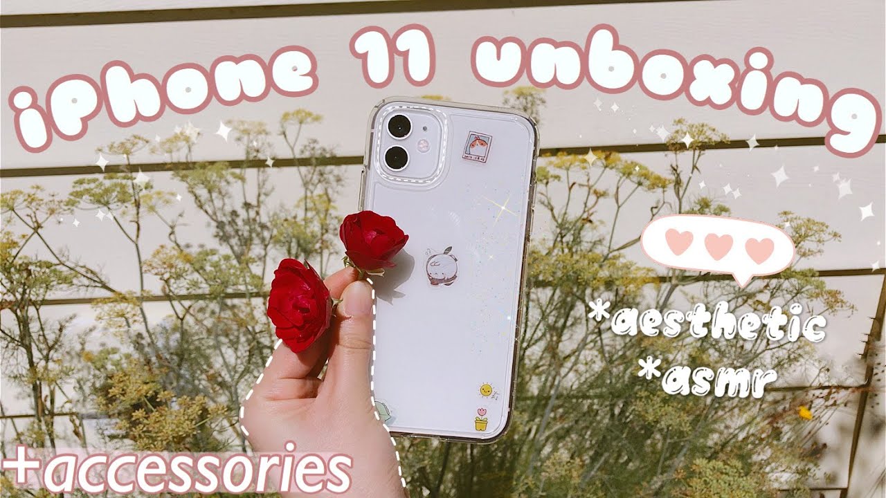 Aesthetic iPhone 11 (white+256gb) 2020 Unboxing + accessories | #ASMR #Satisfying