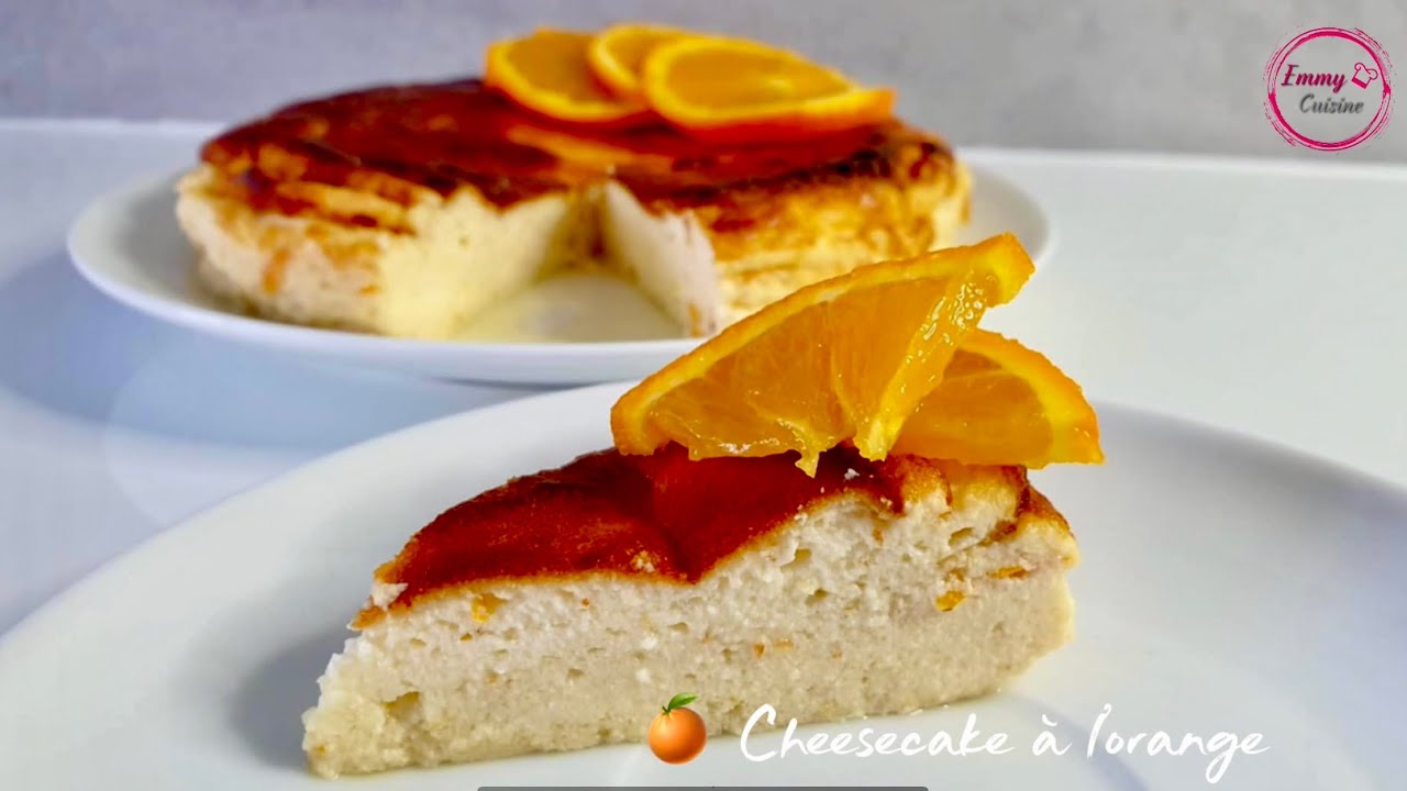 🍊 Gâteau au fromage blanc à l’orange, super crémeux, protéiné, sans sucre et sans gluten