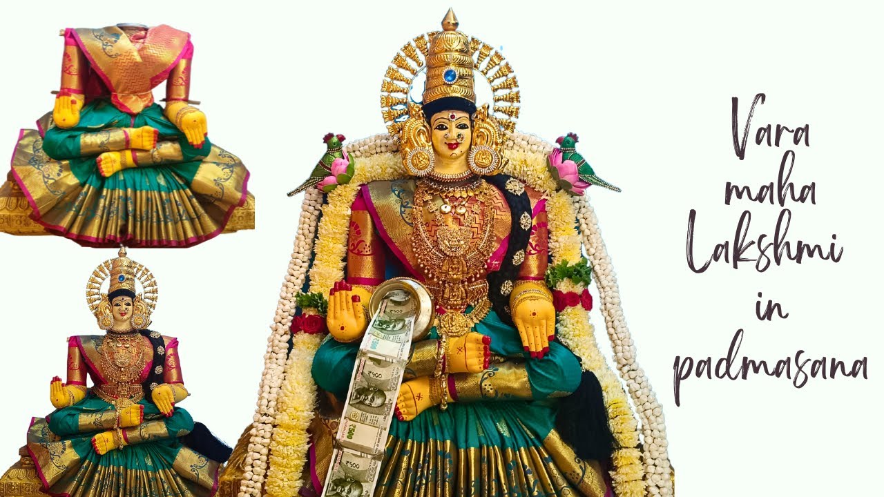 Quick and easy Varamahalakshmi saree draping in padmasana /How to drape saree for varamahalakshmi
