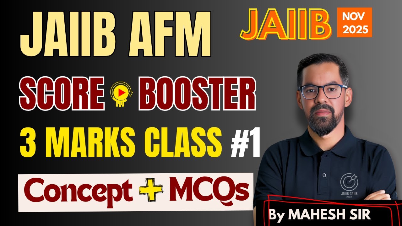 JAIIB AFM Module A Unit 6 : Depreciation Concepts + MCQ Practice | JAIIB Nov 2025 | Mahesh Sir