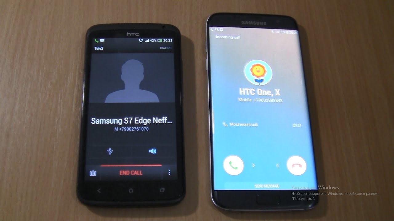 Incoming call & Outgoing call at the Same Time Samsung Galaxy S7 edge+HTC One X