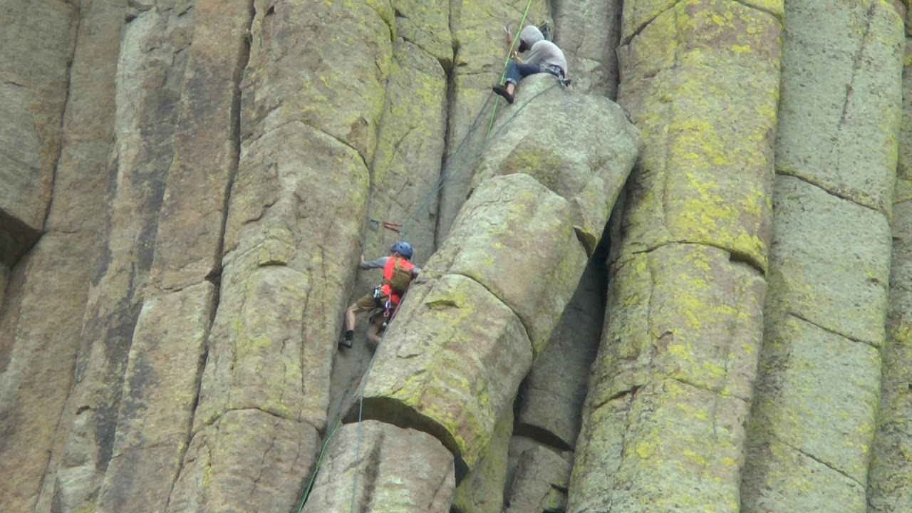 climbing the Devils Tower Wyoming