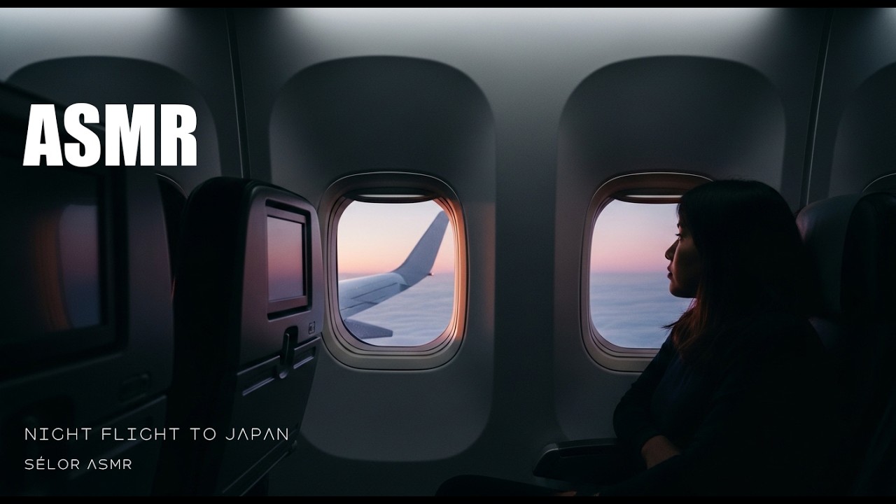 [ASMR] 일본으로 향하는 기내방송 ASMRㅣ日本へ向かう機内アナウンスㅣNight Flight to Japanㅣ공부 & 작업 음악ㅣ기내방송 ASMR