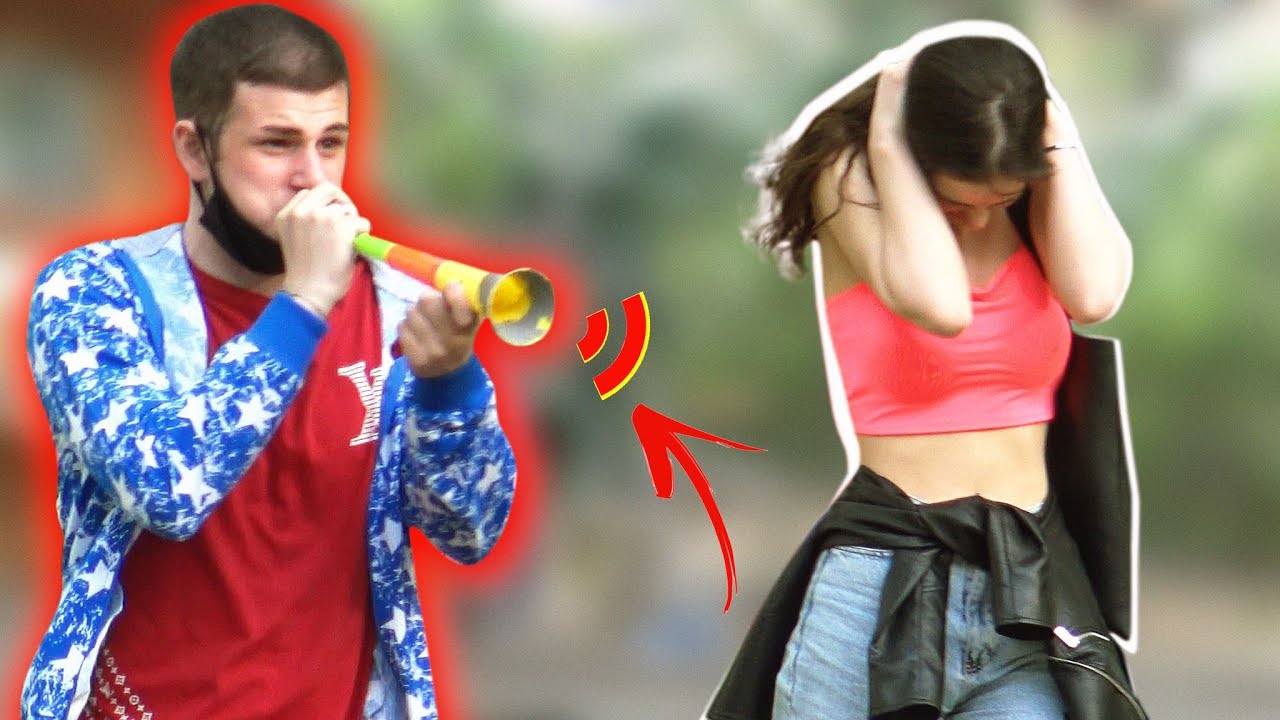 🎈Balloon Blast and Train Horn Prank on Cute Girls 😱😱