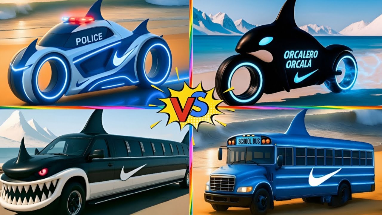 ORCA 🐋🆚 POLICE 🚓🆚 SHARK BUS 😱 | Tiles Hop EDM Rush