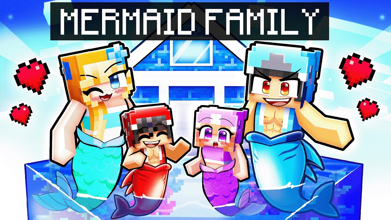 Having a MERMAID FAMILY in Minecraft!