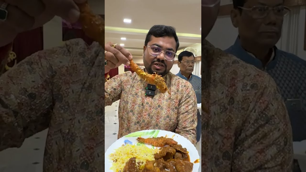 বিয়েবাড়িতে ৫০০ খাসির মাংস দিয়ে খুসকা পোলাও সাথে গলদা চিংড়ি মালাইকারি