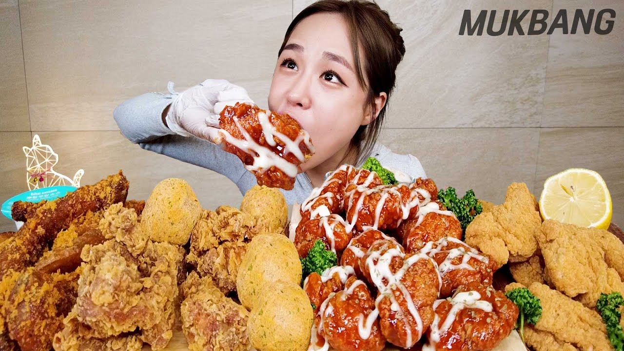 SUB) bhc 치킨돌 쇼계이스 ! 더블팝순살 스윗킹폭립 핫후라이드 치즈볼 먹방 CHICKEN PORK RIBS CHEESE BALL REAL SOUND MUKBANG ASMR
