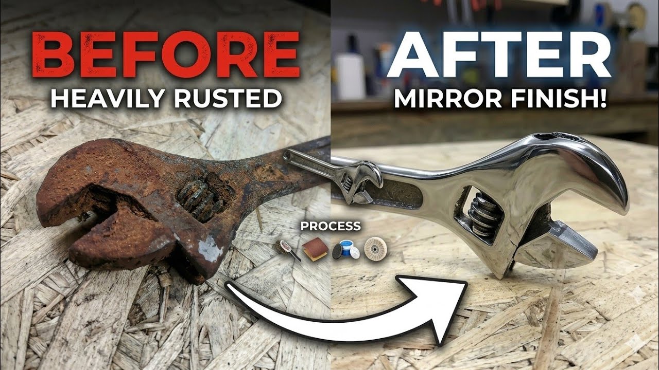 Rusty wrench - polished finish restoration | meine mechaniker inspired 