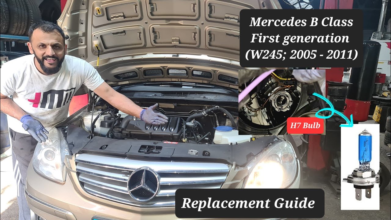 how to change main dipped bulb on Mercedes B Class W245 #headlight