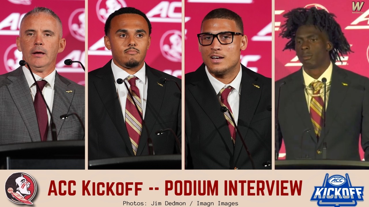 FSU Football ACC Kickoff Podium Interview Mike Norvell, Ashton Daniels, Duce Robinson, Ja'Bril Rawls