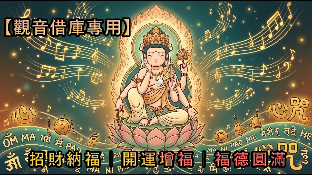 【如意輪觀音心咒】 1小時加持版 ｜ 如意輪觀音咒｜增旺人緣廣結人脈，貴人、機運與財運一次到位｜Cinta Mani Avalokit Mantra｜Mantra Lab