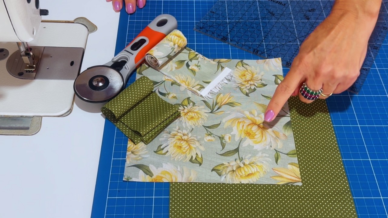 2 Quadrados + 2 Faixas de Tecidos e um Bloco de PATCHWORK Lindíssimo Super FÁCIL de Costurar