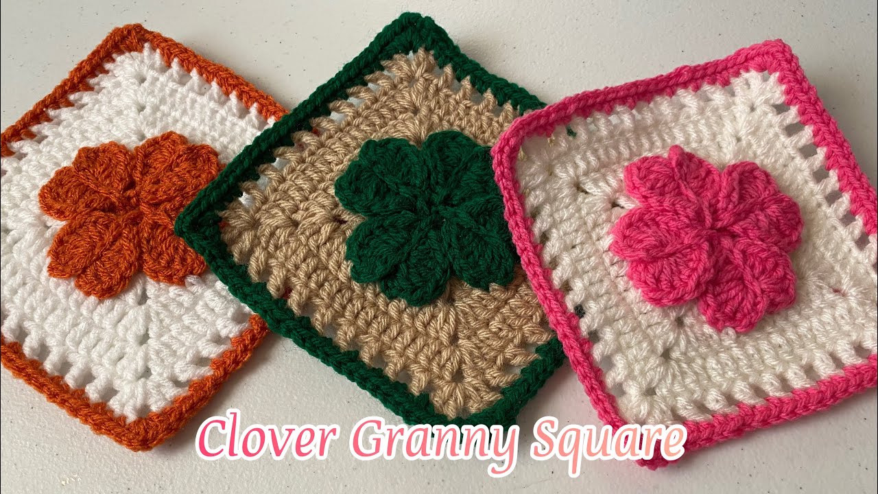 Crochet Clover Granny Square Tutorial