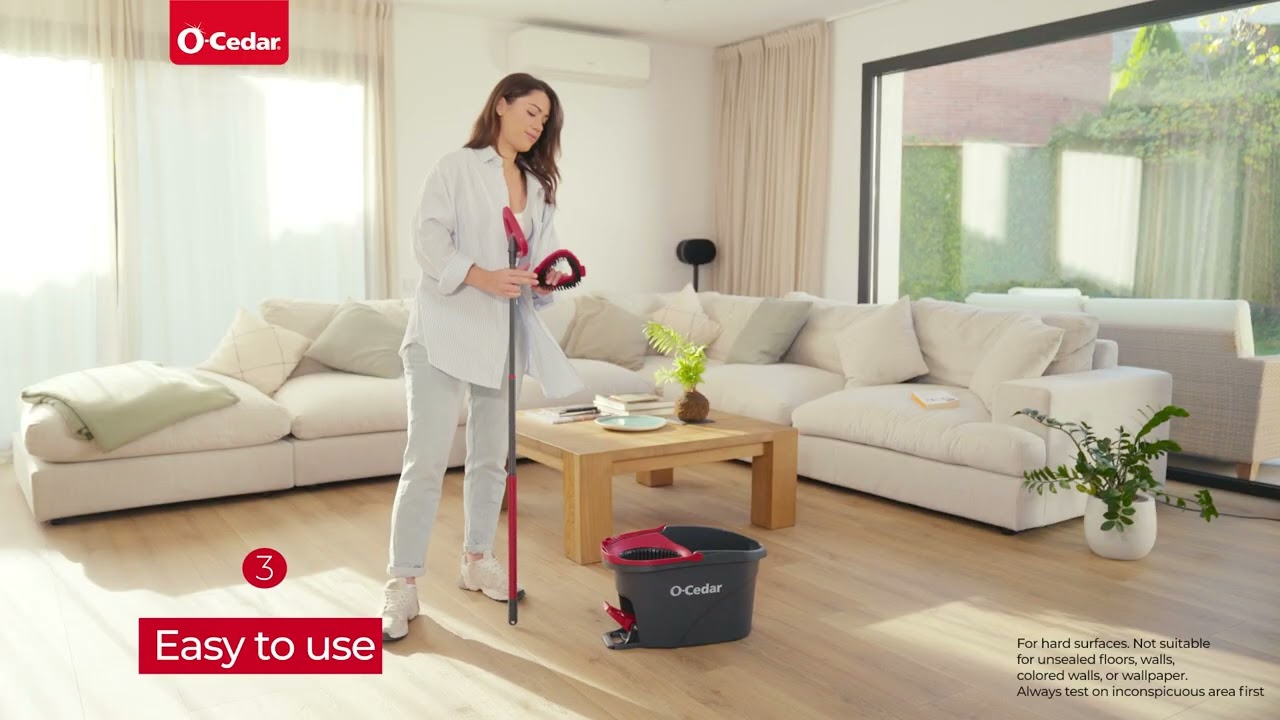 The O-Cedar EasyWring spin mop scrub brush attachment