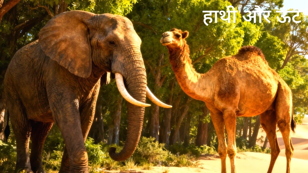 ऊंट और हाथी की कहानी || The story of the camel and the elephant || Hindi kahaniya || cartoon video 