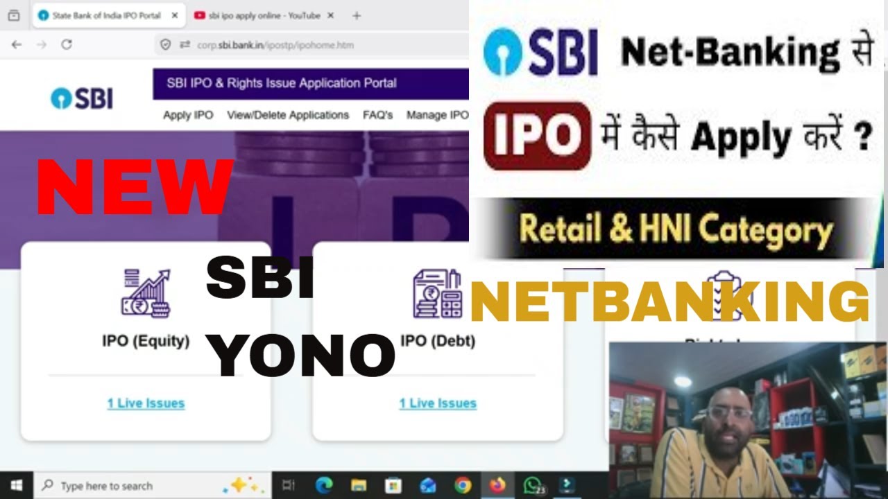 How to apply IPO ASBA online new SBI Yono Netbanking for Retail HNI | SBI IPO kesey apply karey