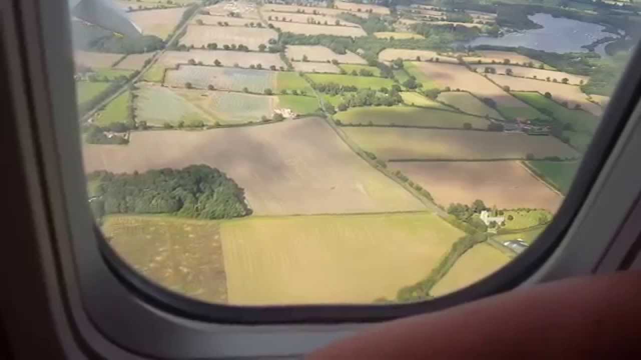 Norwich airport approach landing from Palma Mallorca 12/09/2015 Germania Boeing 737