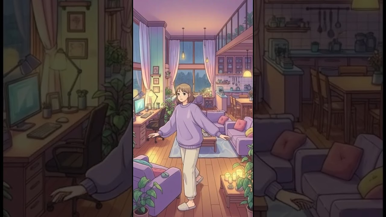 Cozy Cash Stuffing ASMR 🌸 Rainy Pastel Home | Modern Ghibli Style | No Talking