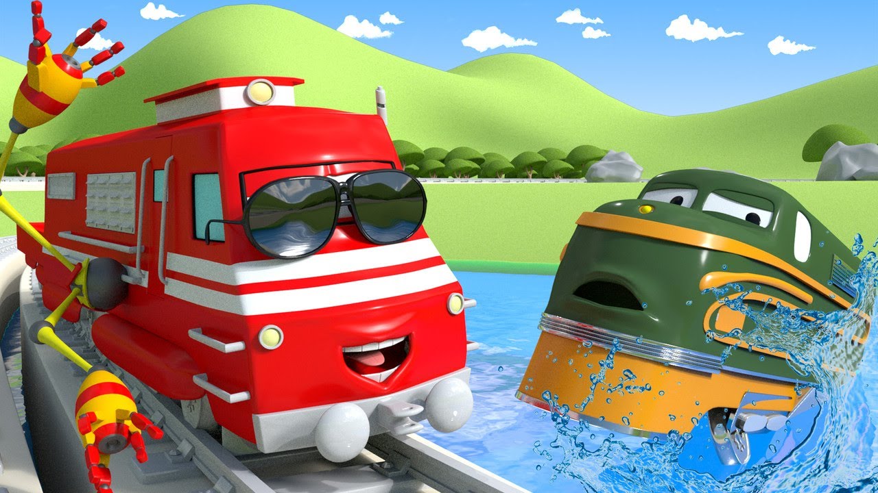 Troy de Trein Nederlands 🚄  Troy de strandwacht  🚄 Autostad - Trein cartoons voor kinderen