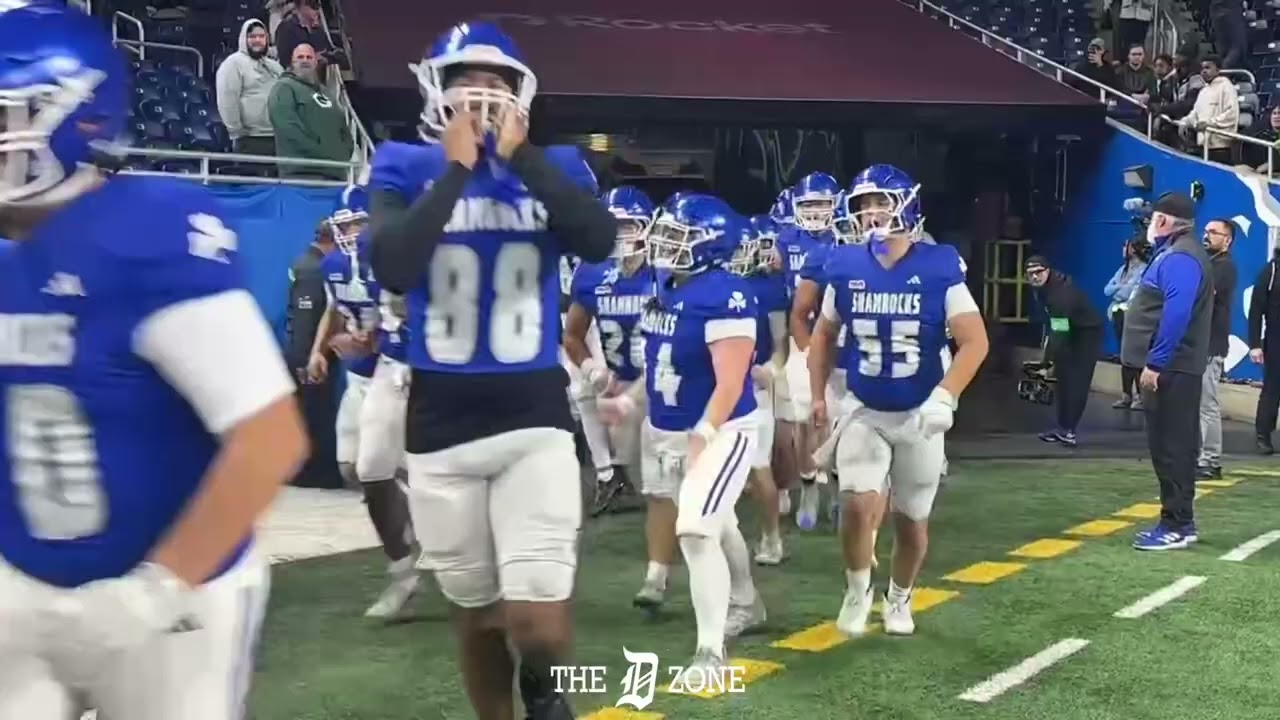 Catholic Central coming out for warm-ups