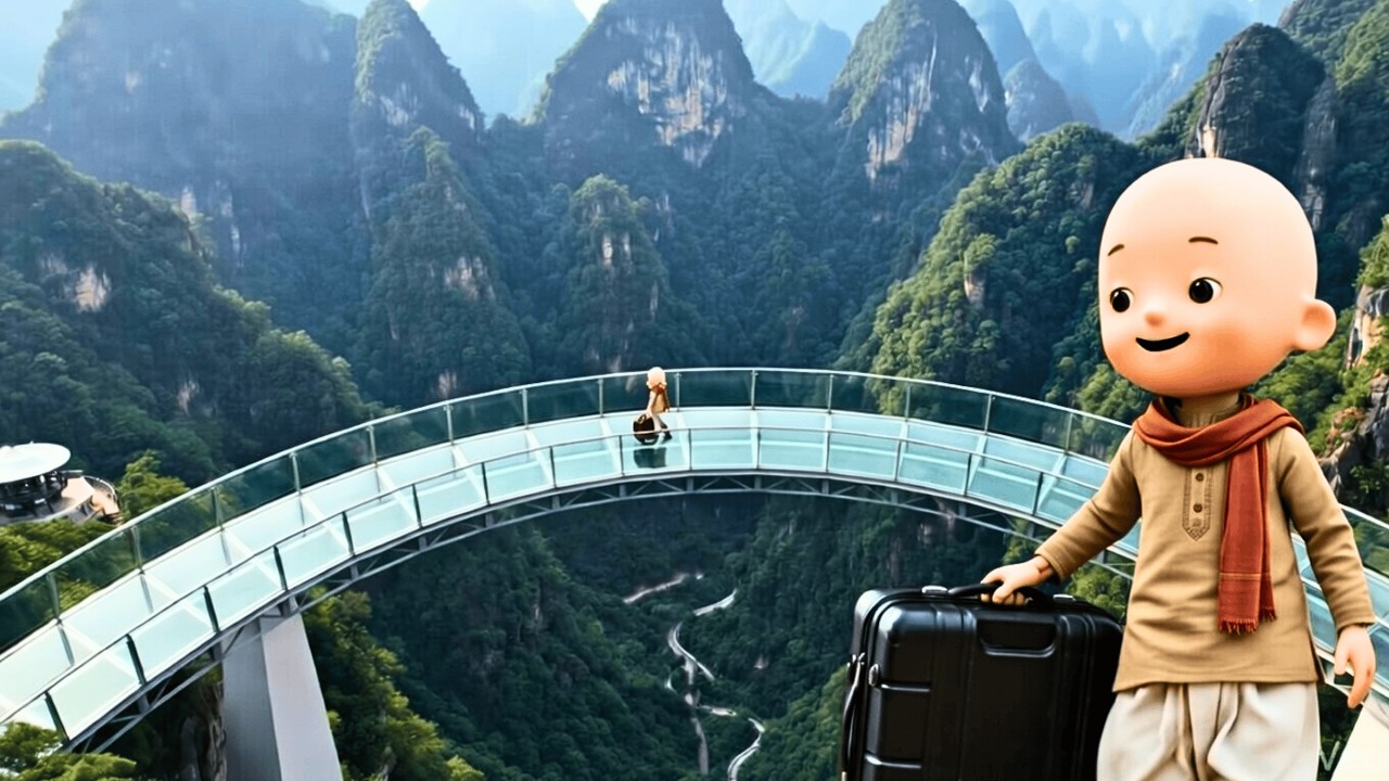 Glass Bridge Walk & Skydiving — A Silent Journey Above China— No Talking ASMR