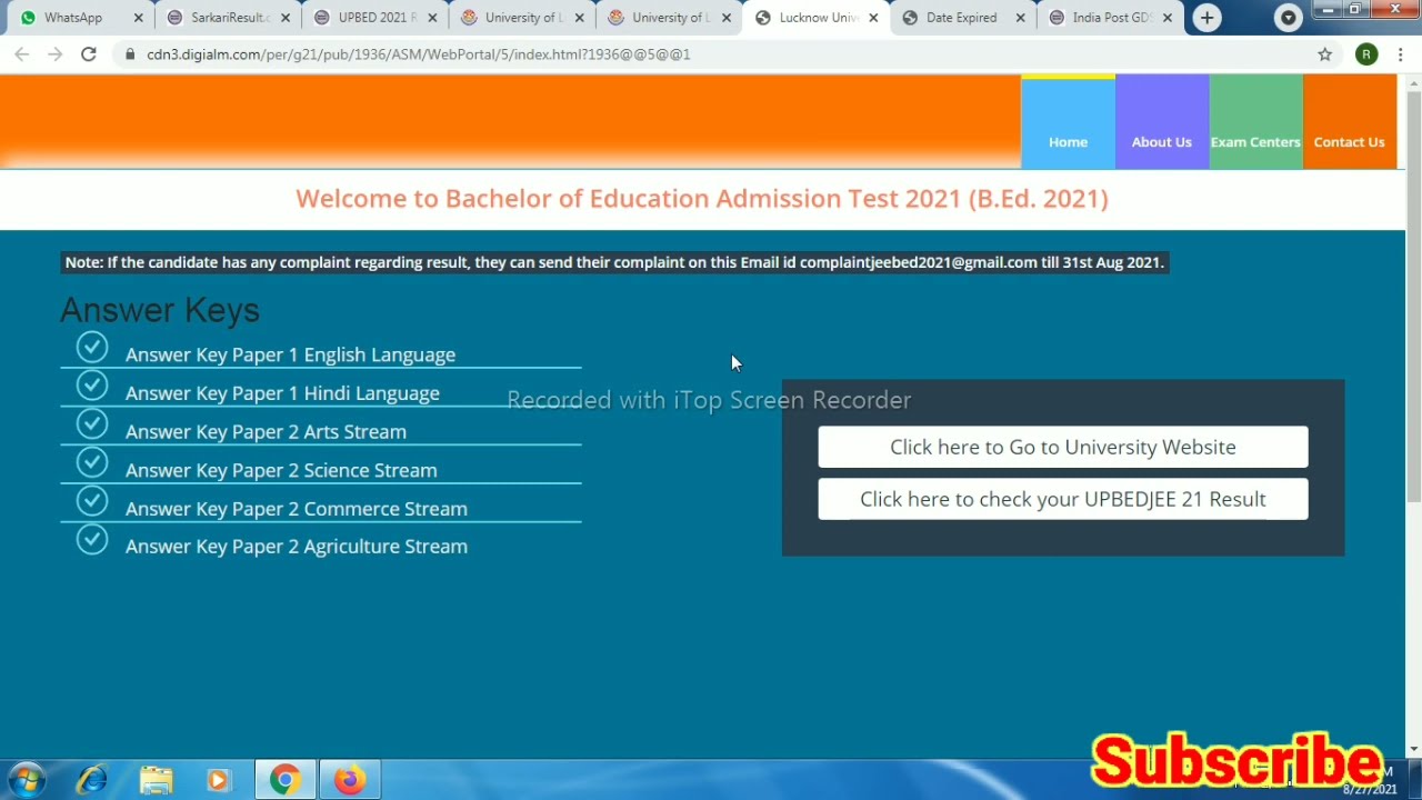 उत्तर प्रदेश बीएड रिजल्ट !! Uttar Pradesh JEE UPBED 2021-2023 Exam Result 2021 ! #रॉयलअवि&nbsp;#BEDRESULT
