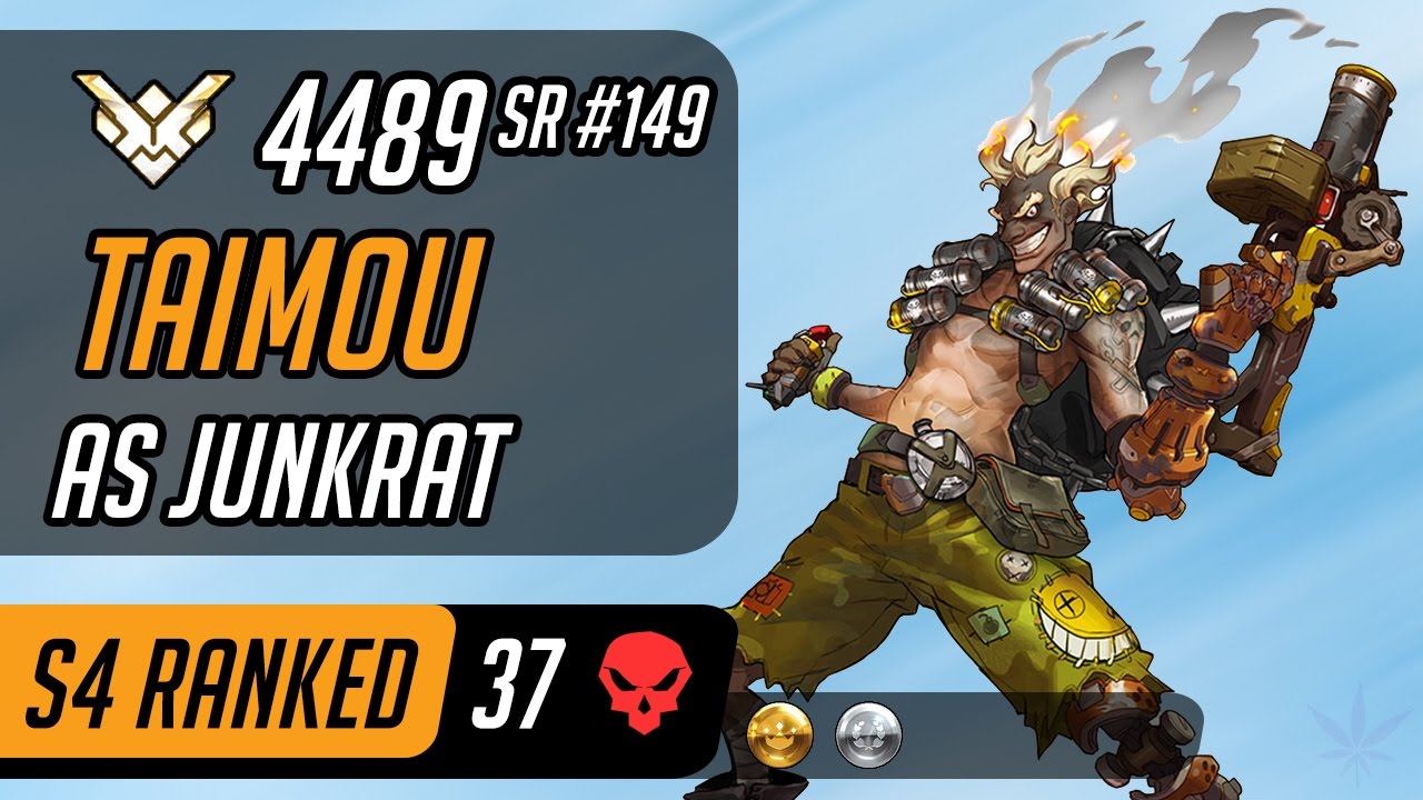 Taimou as Junkrat in King's Row [Season 4 - Grand Master - 37 eliminations - 4489 SR - Rank 149]