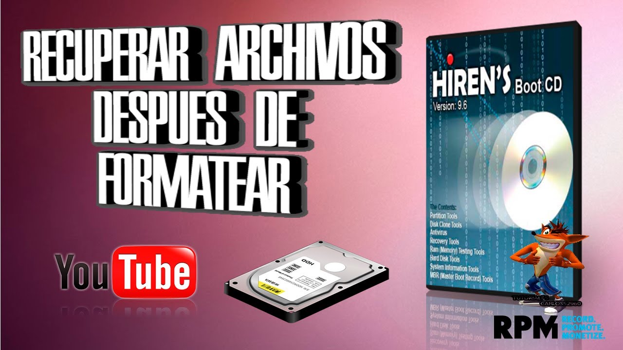 Hiren's BootCD 15 2 Video 6 Recuperar Archivos Despues De Haber Formateado