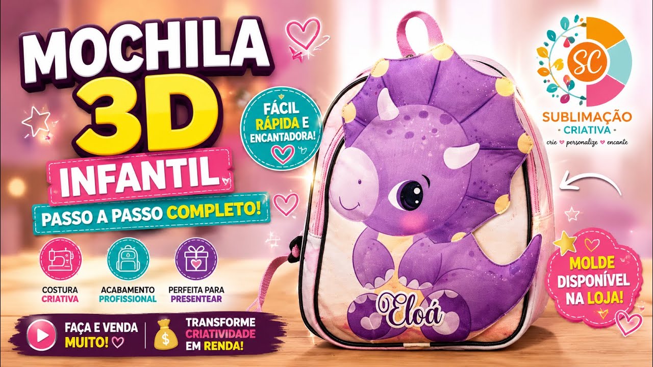 Como fazer Mochila Infantil para Passeio - Modelo 3D