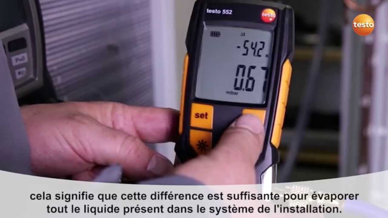 Vidange d'une installation frigorifique avec le vacuomètre testo 552