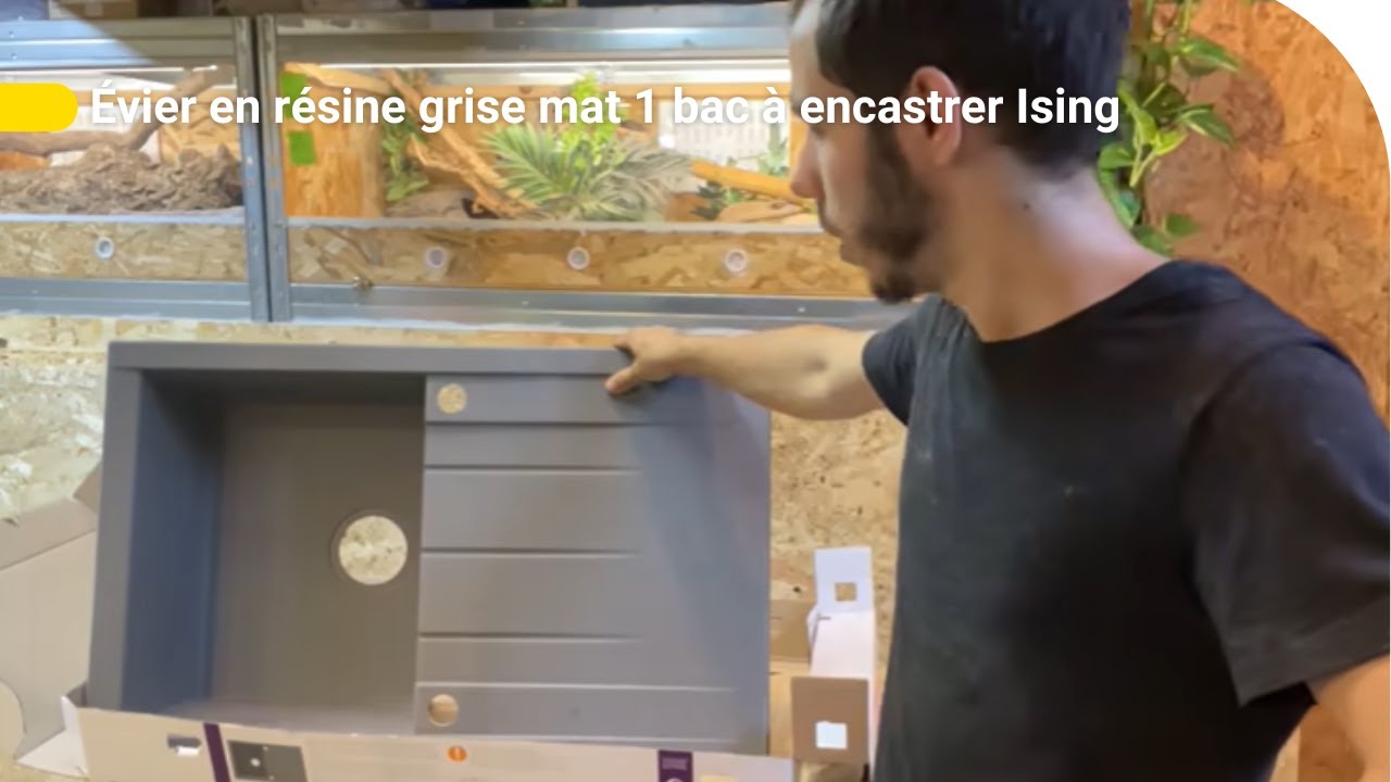 Avis consommateur : Évier en résine grise mat 1 bac à encastrer Ising | Castorama