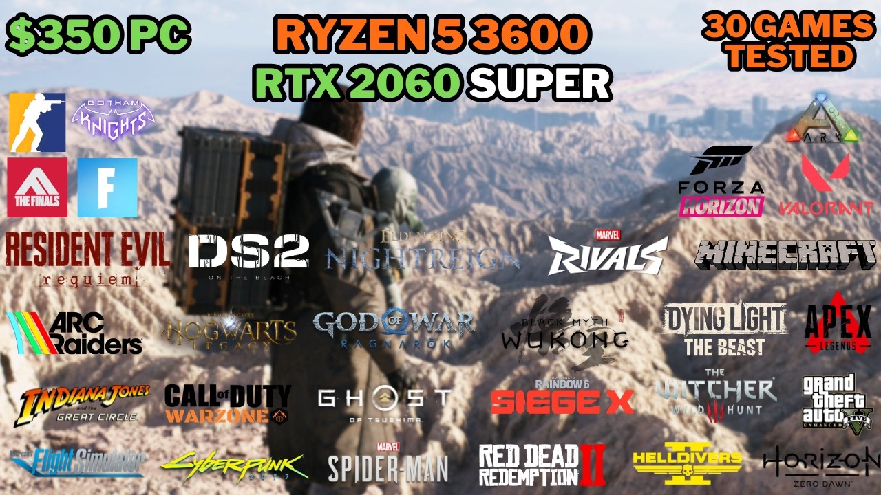 Игровой ПК за 350 долларов в 2026 году | RTX 2060 Super + Ryzen 5 3600 | 1080p 1440p Низкие и уль...
