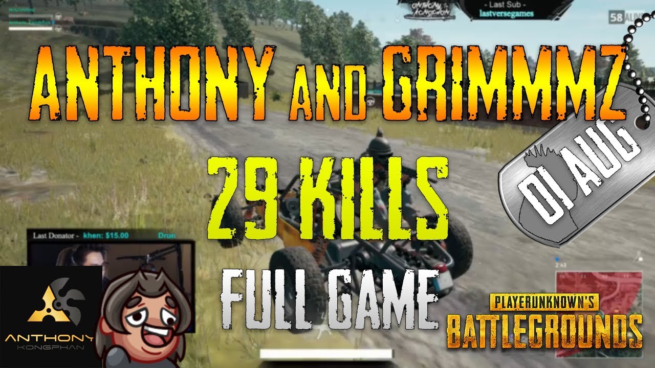 PUBG | Anthony and Grimmmz - 29 Kills | Aug 01 (Full game)