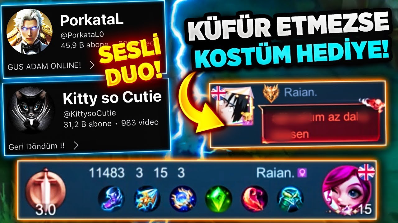 PORKATAL'LA SESLİ DUO! KIŞKIRTMA KÜFÜR ETMEZSE KOSTÜM HEDİYESİ! 15 KERE KESTİK SÖVDÜ MÜ? @PorkataL0