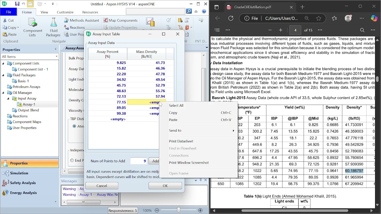 Crude Oil Distillation Using Aspen HYSYS