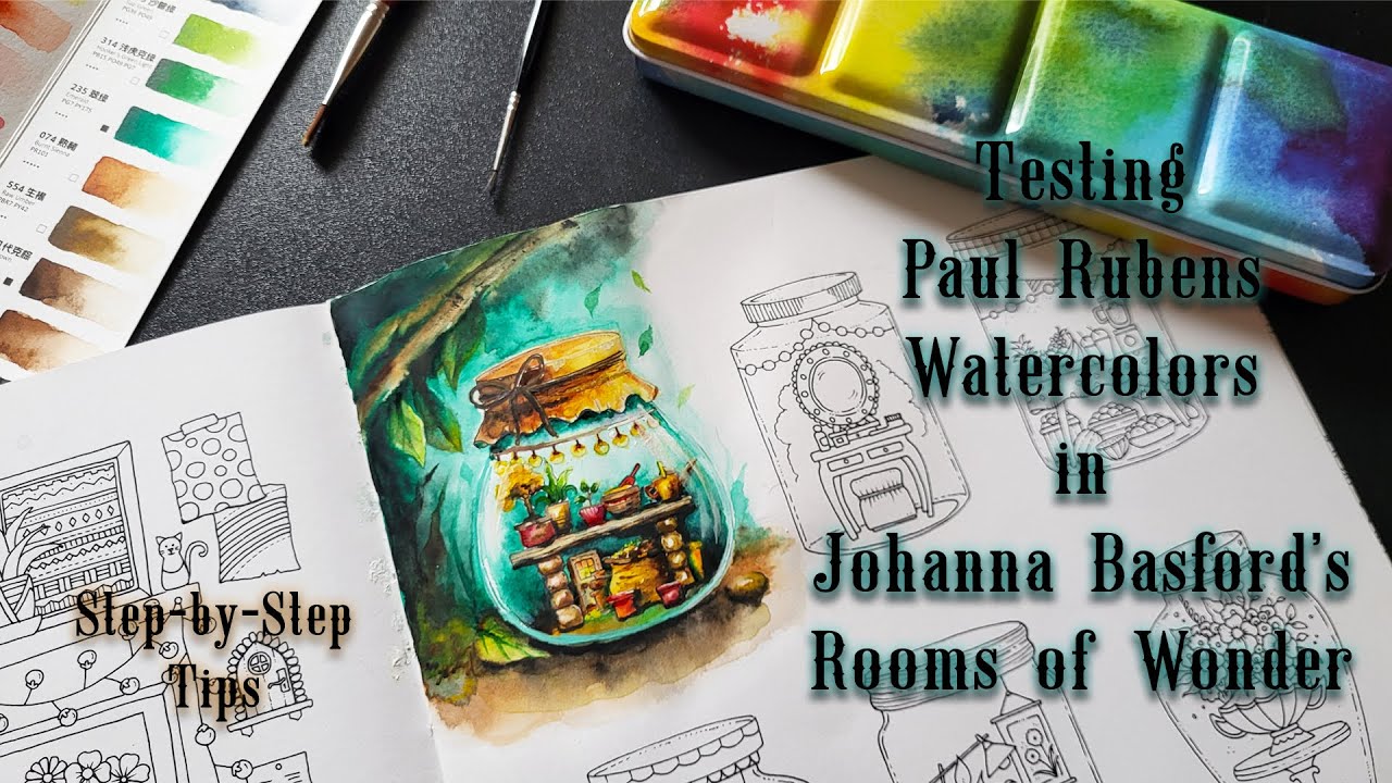 How to Use Watercolors in Coloring Books | Paul Rubens Set Review + Step-by-Step Tips
