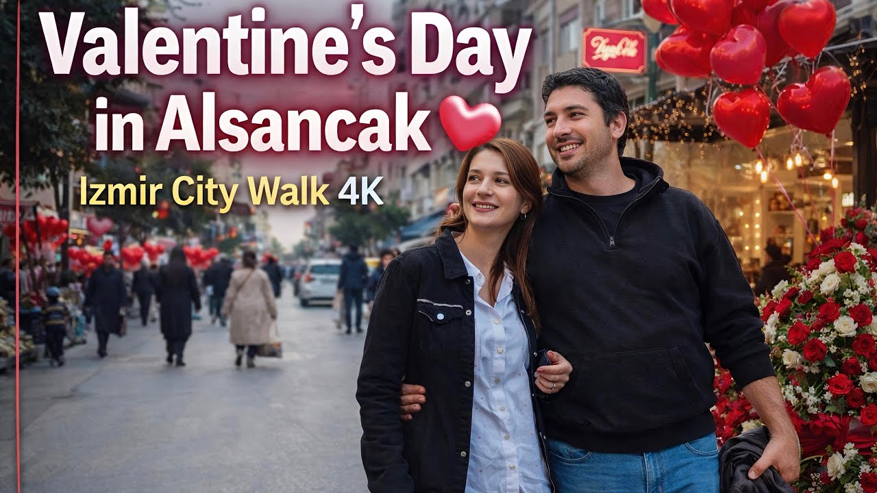 Valentine’s Day in Alsancak 💘 Izmir City Walk 4K
